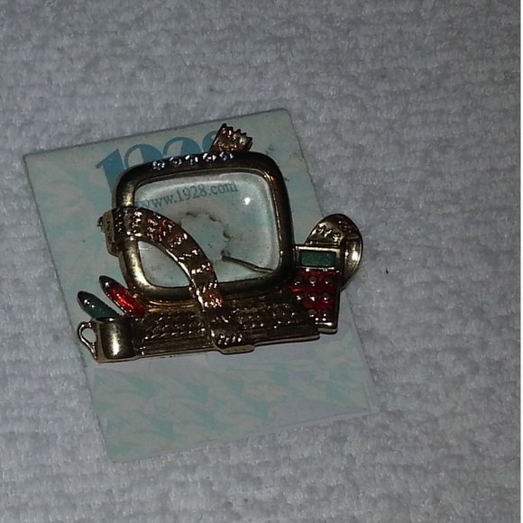 Vtg1928 BROOCH Computer Christmas glass screen - Picture 4 of 7